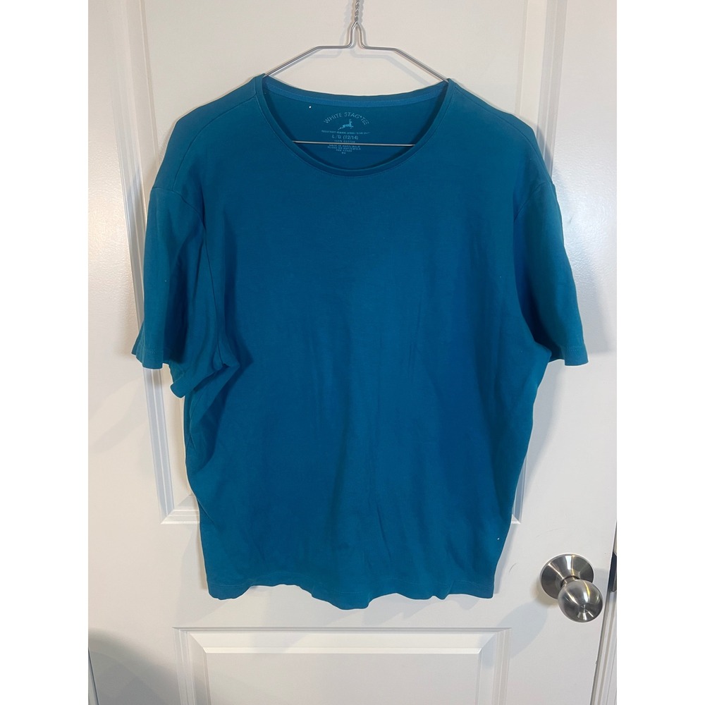 White Stag Womens T-Shirt 100% Cotton Ultra Soft Teal Blue Size L 12/14